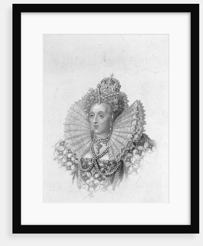 Illustrative Portrait of Queen Elizabeth I in Royal Dress by Anonymous