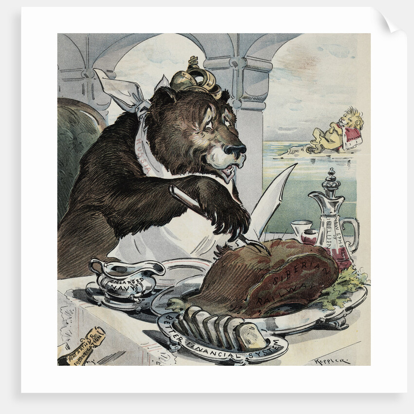 Political Cartoon Showing Conflict Between Russia and England by Anonymous