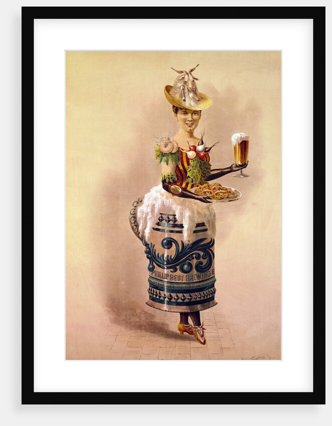 Waitress with Beer and Pretzels by Anonymous