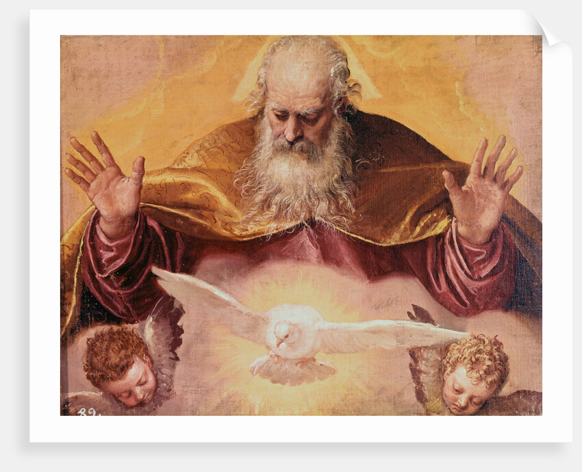 Illustrated Depiction of God with Holy Ghost as a Dove by Anonymous