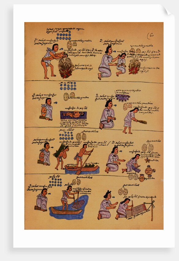 Scenes of Everyday Life from an Aztec Manuscript by Anonymous