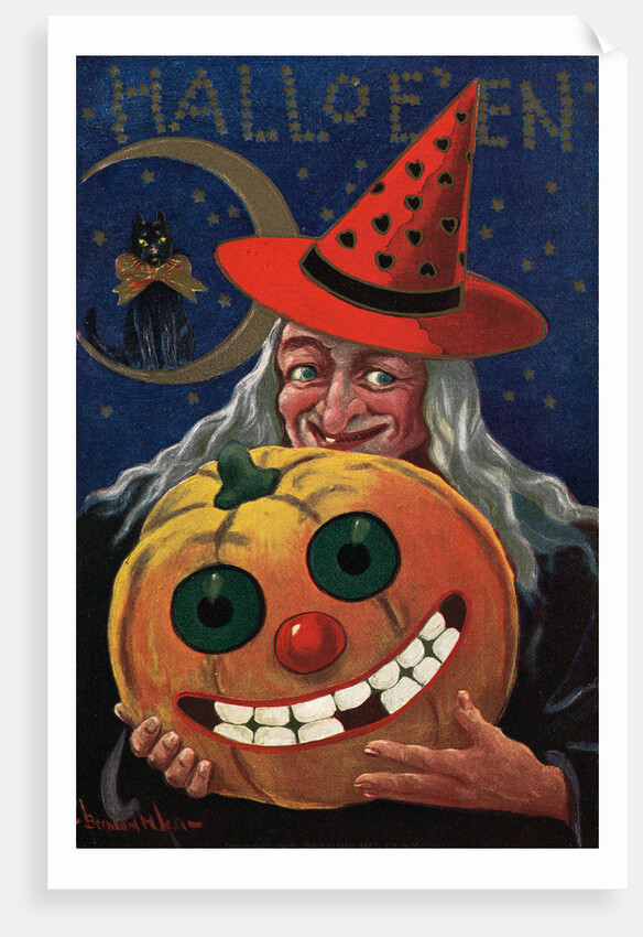 Witch Holding a Pumpkin by Anonymous