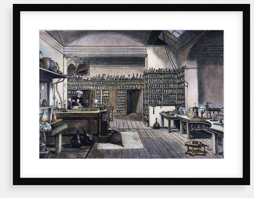 British Chemist Michael Faraday in His Physics Laboratory by Anonymous