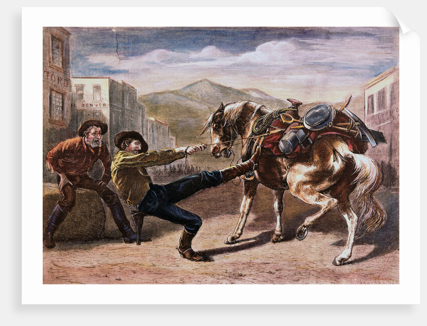 Miner Pulling Horse by Anonymous