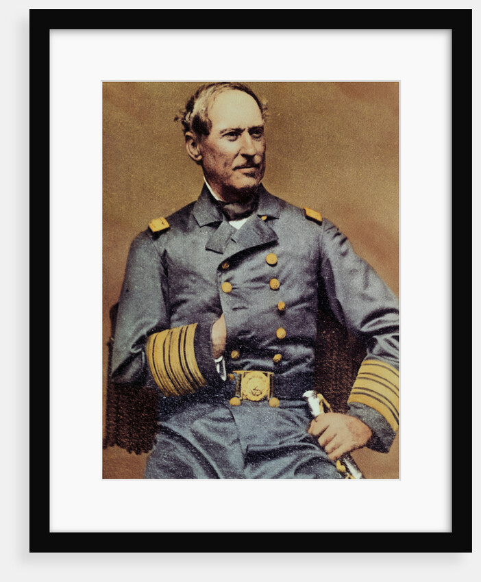 David Glasgow Farragut Posing in Regal Military Uniform by Anonymous