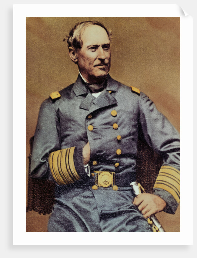 David Glasgow Farragut Posing in Regal Military Uniform by Anonymous