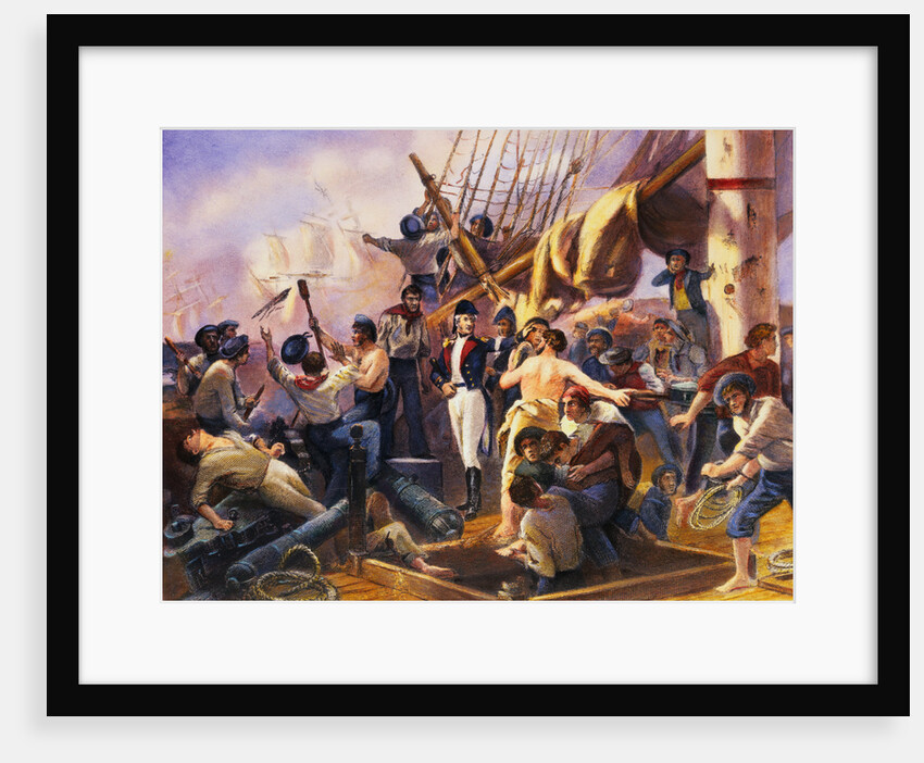 Military Scrimmage Aboard Ship by Anonymous
