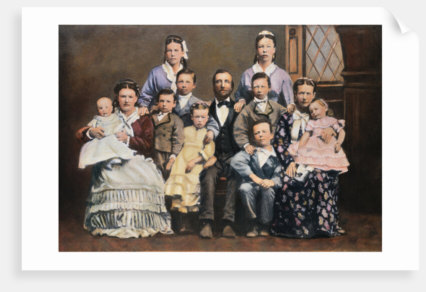 Mormon Family with Two Wives and Nine Children by Anonymous