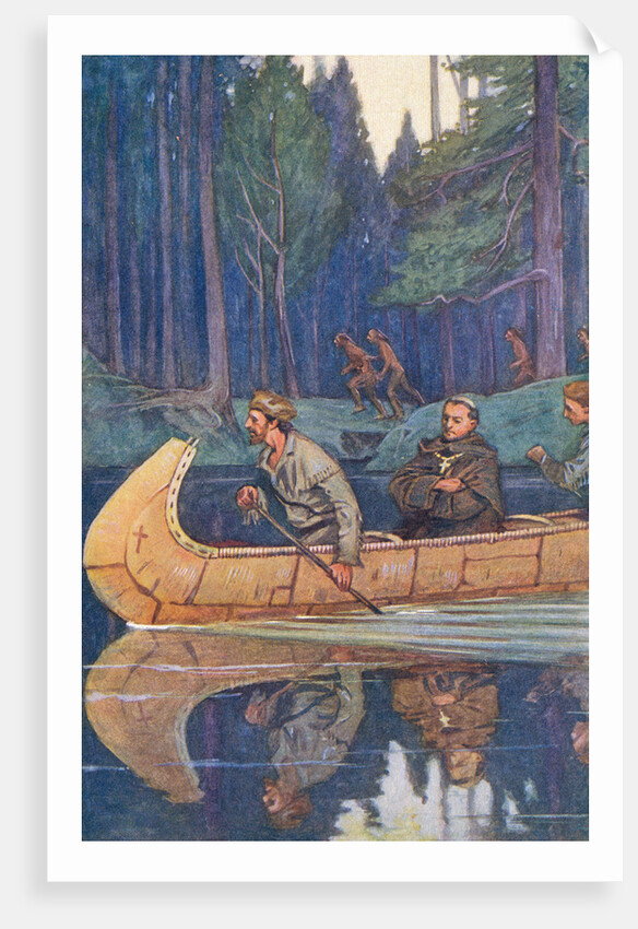 Louis Hennepin Riding in Canoe by Anonymous