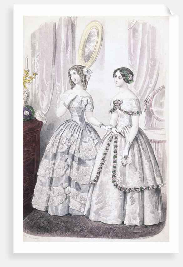 Illustration of Women Wearing Evening Dresses posters & prints by Anonymous