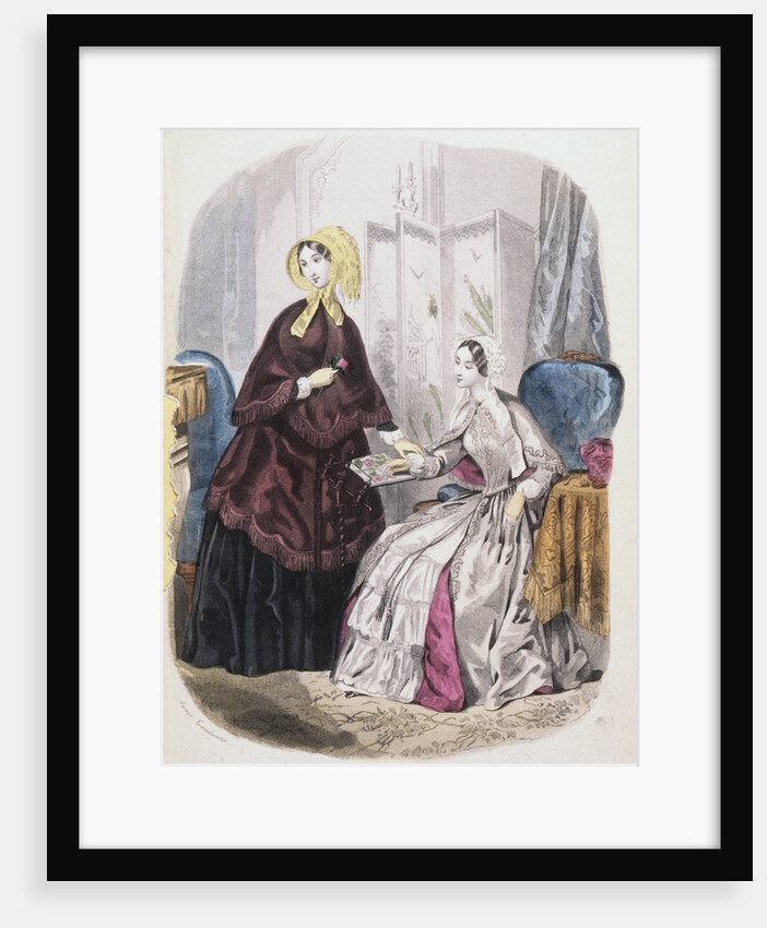 Illustration of Women Wearing French Fashions by Anonymous