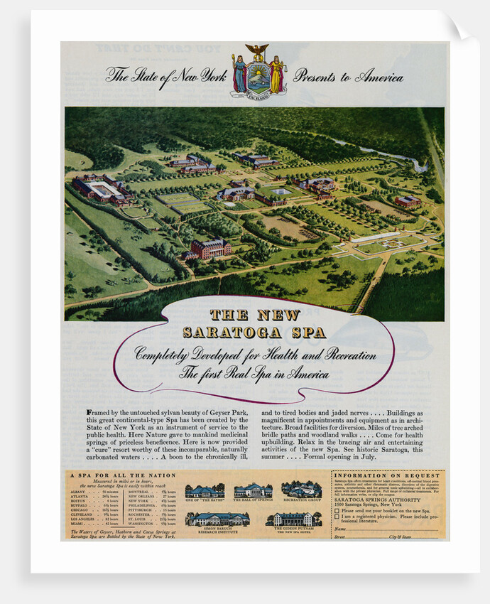 Advertisement for Saratoga Spa by Anonymous