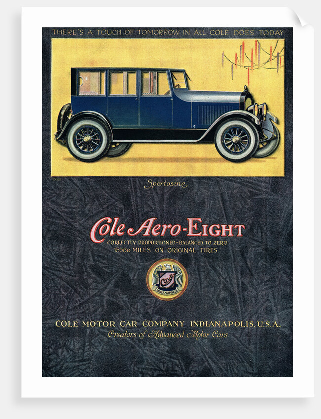 Advertisement for Cole Aero-Eight Car by Anonymous