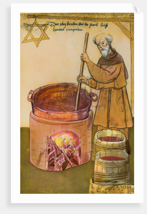 Beer Brewer Stirring His Concoction by Anonymous