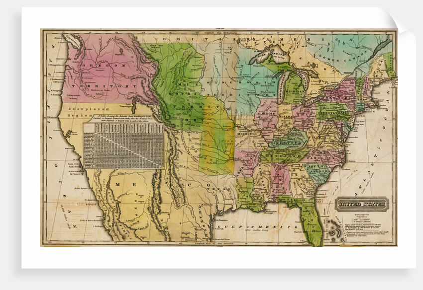 Early Map of the United States by Anonymous