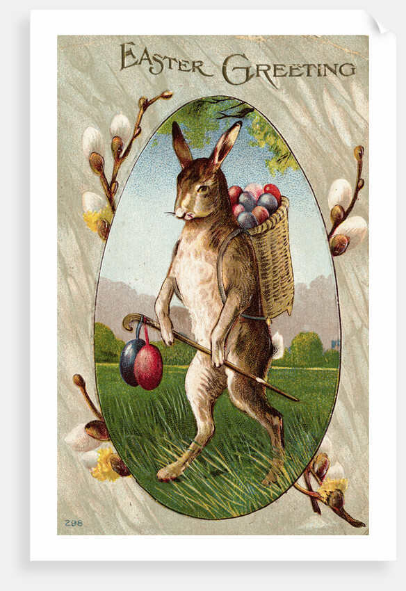 Rabbit Carrying Easter Eggs by Anonymous