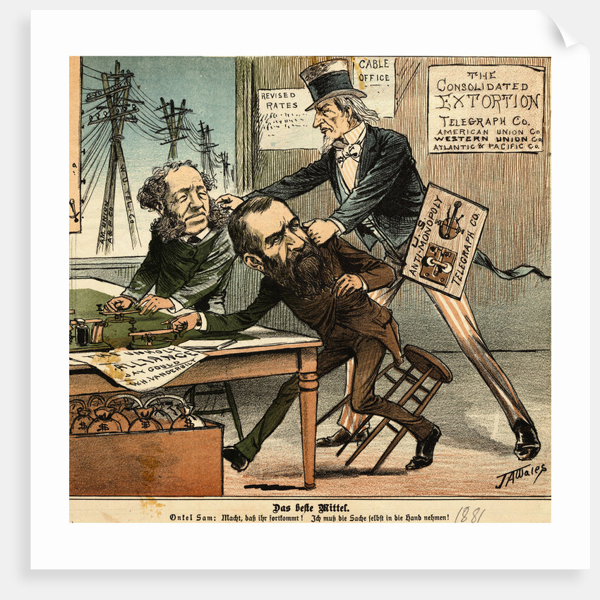 Political Cartoon Targeting Telegraphs by Anonymous