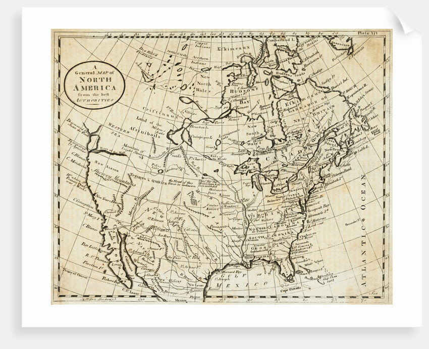 Map of North America by Anonymous