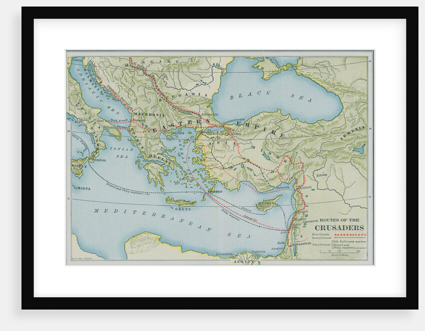 Map Showing Routes During Crusades by Anonymous