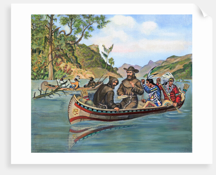 Marquette and Jolliet on Mississippi River by Anonymous