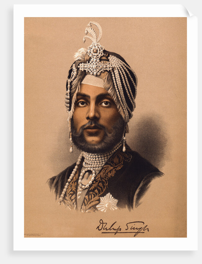 Portrait of Dhuleep Singh in Royal Headdress by Anonymous