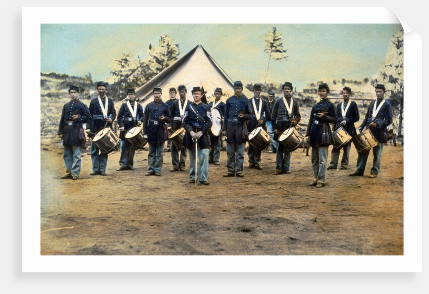 Civil War Soldiers Posing at Encampment by Anonymous