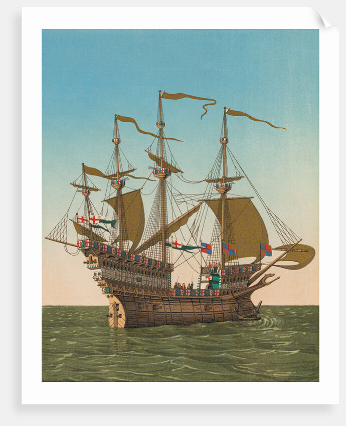 Large British Vessel on the Sea by Anonymous