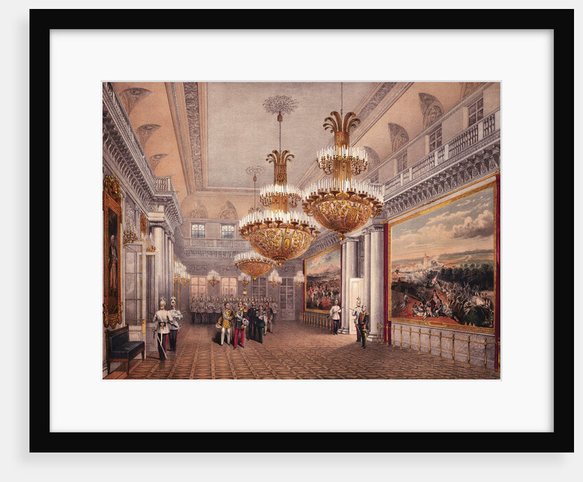 Print of Soldiers and Officials Inside the Winter Palace by Anonymous