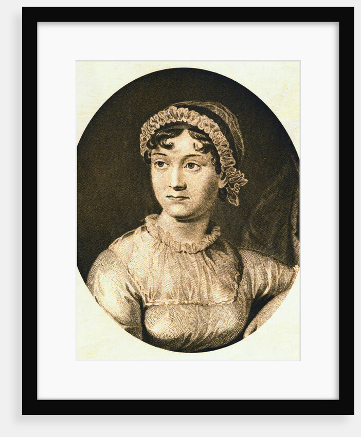 Detail of Portrait Engraving of Jane Austen by Anonymous
