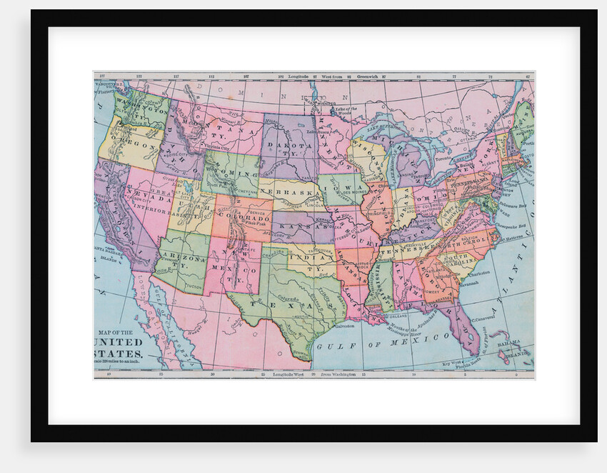 Map of the United States of America by Anonymous