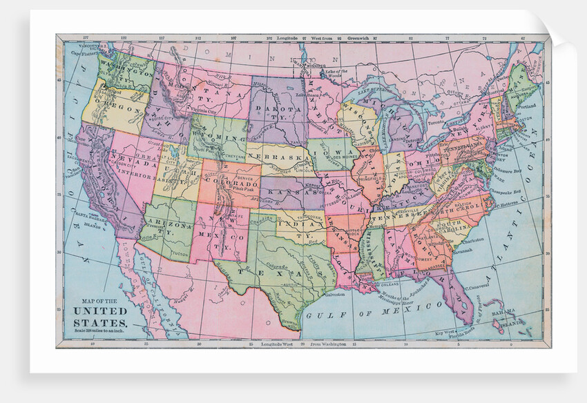 Map of the United States of America by Anonymous