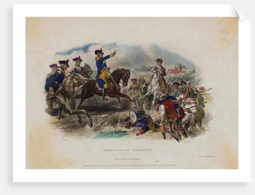 George Washington and His Men During Monmouth Battle by Anonymous