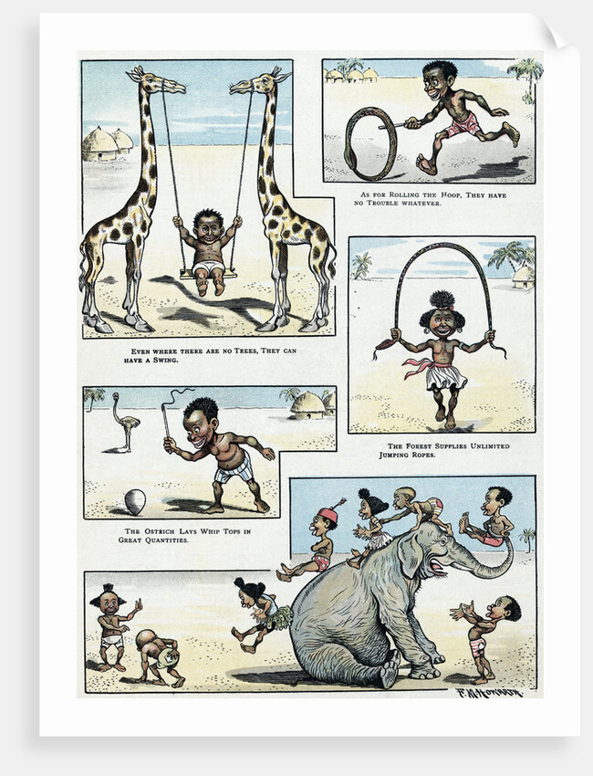 Stereotypical Illustration Depicting African Children in Their Villages by Anonymous