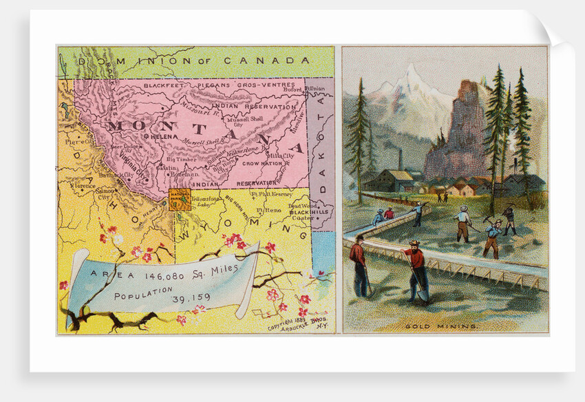 Illustration of Gold Mining in the Montana Area by Anonymous