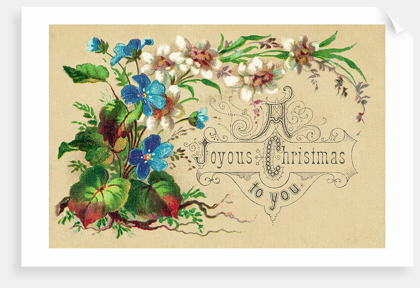 Christmas Card with Bouquet by Anonymous