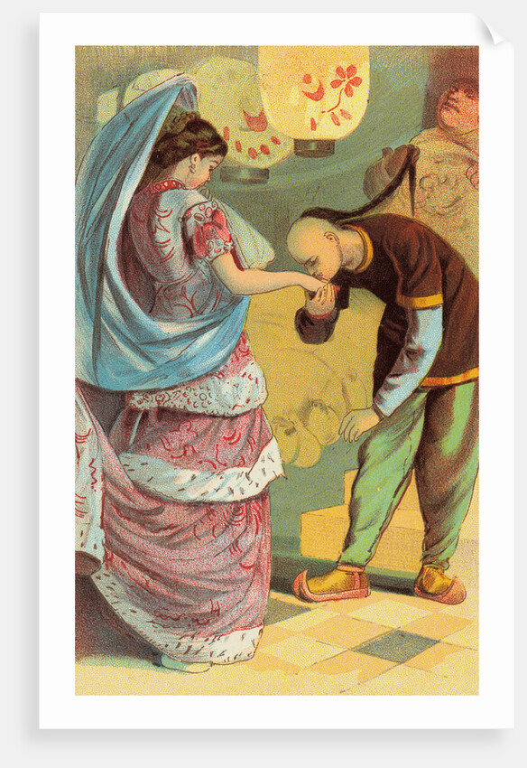 Aladdin Received the Princess Book Illustration by Anonymous
