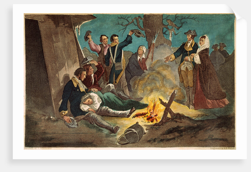 George Washington and Wife Visiting Troops by Anonymous