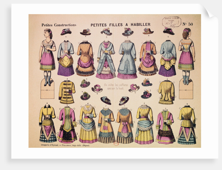 19th-Century French Paper Dolls by Anonymous