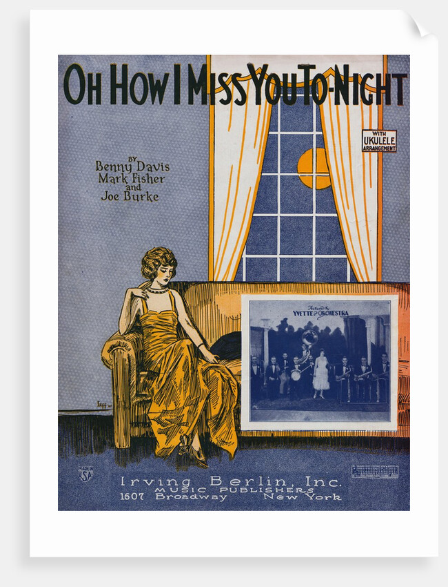 Theatrical Show Bill with Lonely Woman Reclining on a Sofa by Anonymous