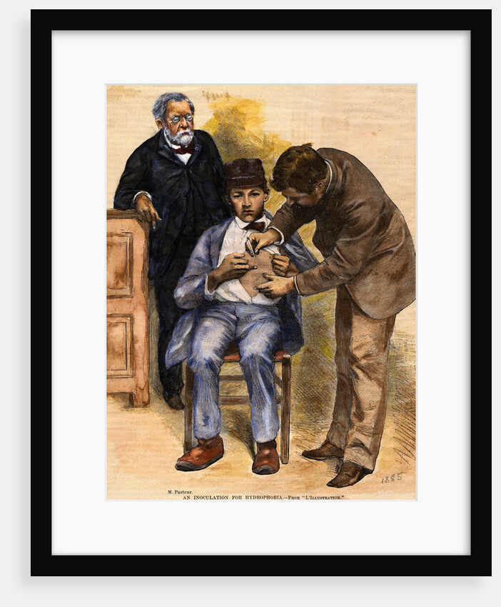 Print of Pasteur Performing Rabies Treatment on Patient by Anonymous