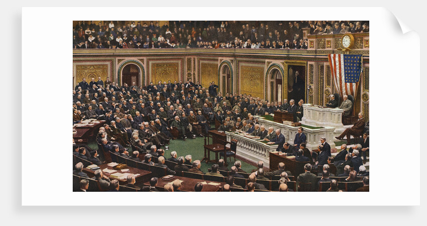 Woodrow Wilson Speaking to Congress in July Nineteen Eighteen by Anonymous