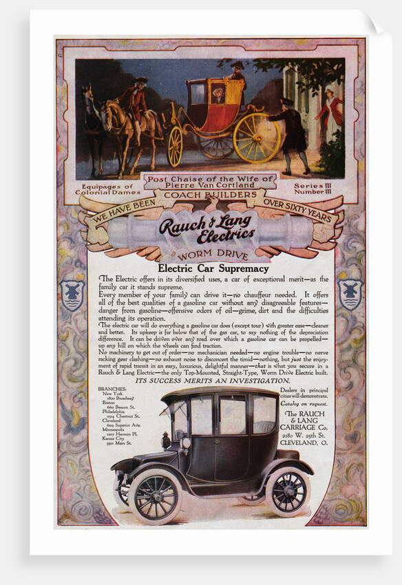 Advertisement for Newly Designed Rauch and Lang Electric Car by Anonymous
