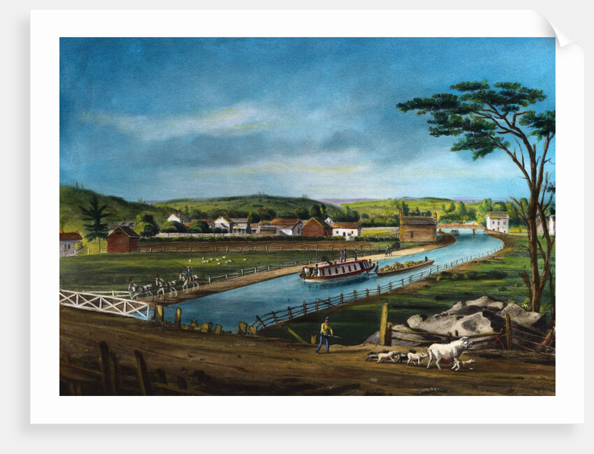 Illustration of Scene on Erie Canal by Anonymous