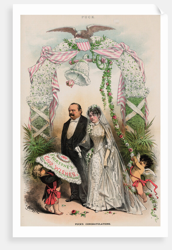 Cartoon on President Grover Cleveland's Political Marriage by Anonymous