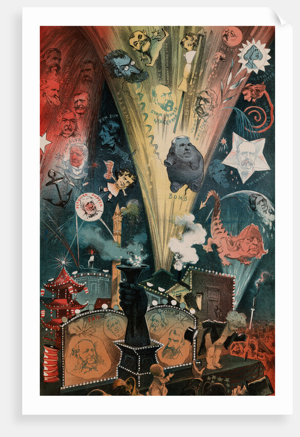 Cartoon Depicting Political Leaders as Fireworks by Anonymous