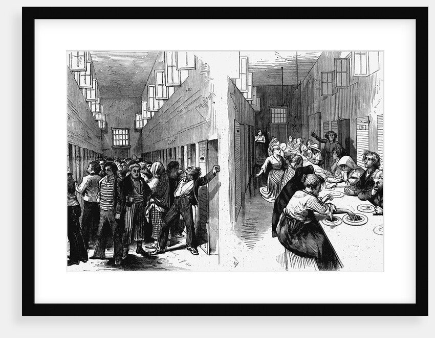 Two Opposing Corridors of Mental Patients at Hospital by Anonymous