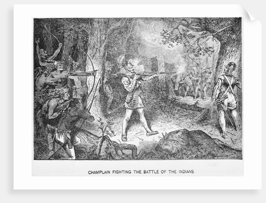Champlain Fighting Indians by Anonymous
