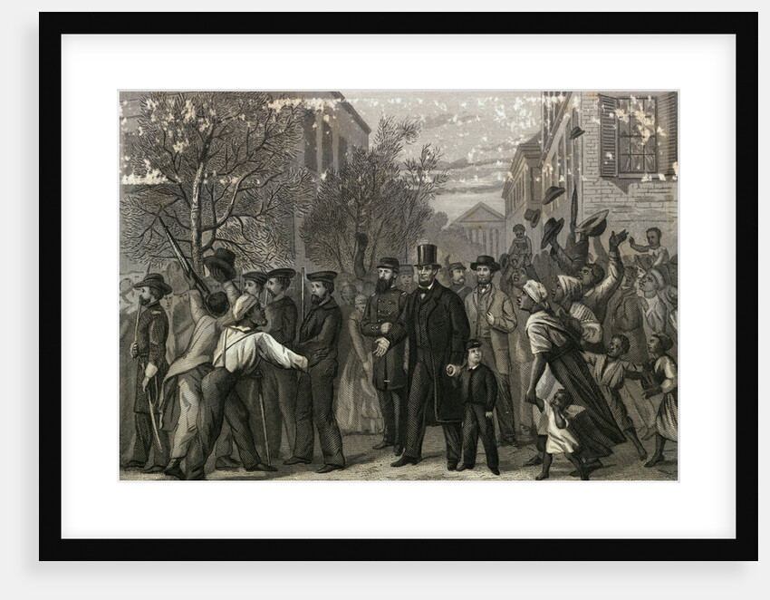 Crowds Welcoming Abraham Lincoln by Anonymous