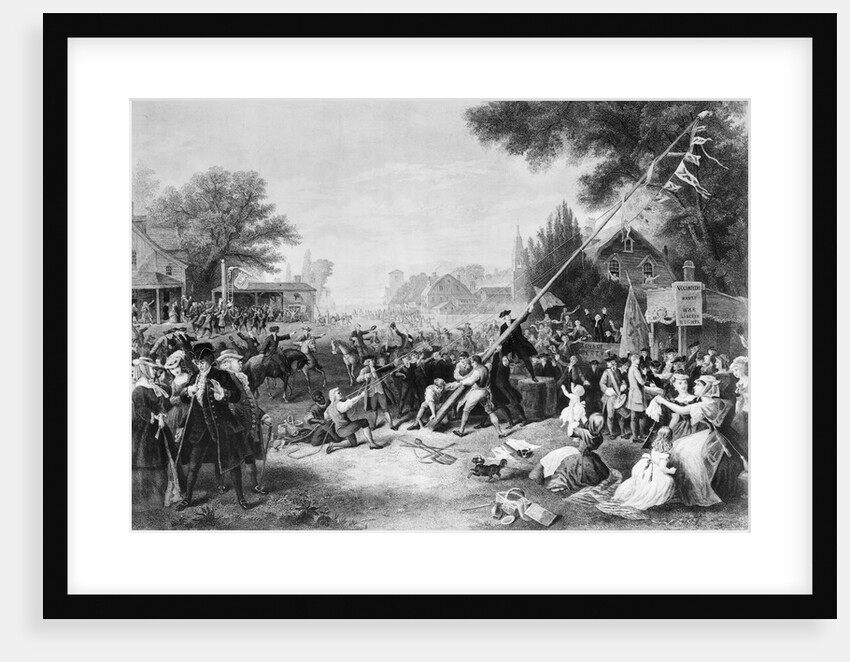 Spectators with Soldiers Raising the Liberty Pole by Anonymous