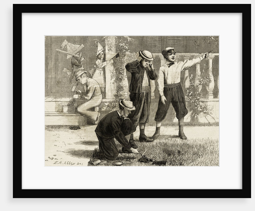 Boys Celebrating The Fourth Of July by Anonymous